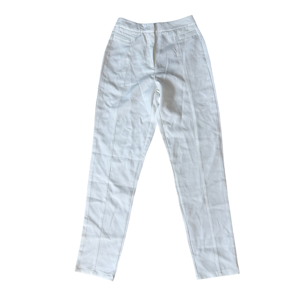 New PrettyLittleThing Cream Suit Trousers HighWaisted Tapered Dress Pants Size 4